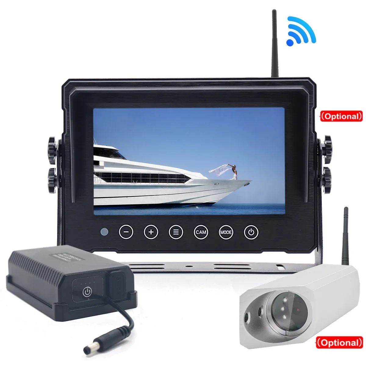 2.4ghz 7 Inch  IP69K AHD 1080P Universal Camera Digital Wireless Magnetic HD Reversing Camera Monitor Kit for Forklift Car