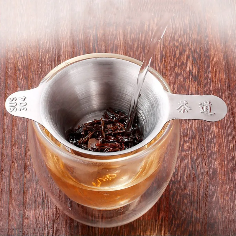 

Tea Infuser Stainless Steel Tea Strainer Mesh Teapot Loose Tea Leaf Spice Filter Drinkware Kitchen Accessories Handle Drinkware
