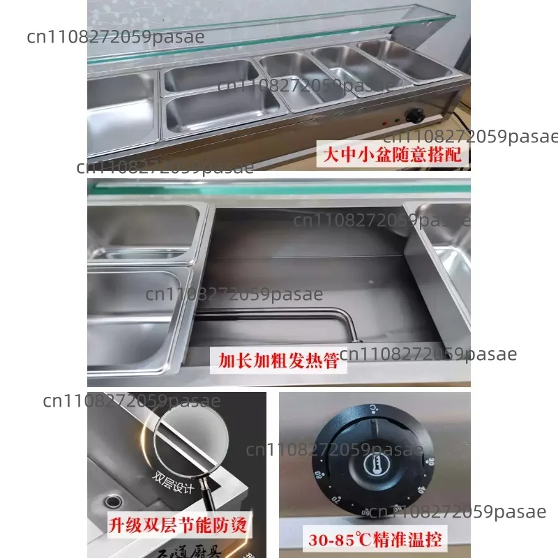 Fast Food Holding Counter, Commercial Heating Counter, Buffet Hot Food Holding Counter, Soup Station, Cafeteria Serving Counter