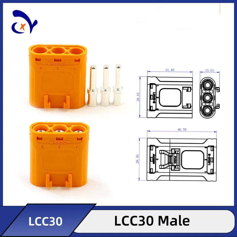 1 قطعة AMASS LCC30 LCC40-F/M تيار عالي مضاد للعكس التوصيل 3P مع موصل شحن بطارية ليثيوم المفاجئة