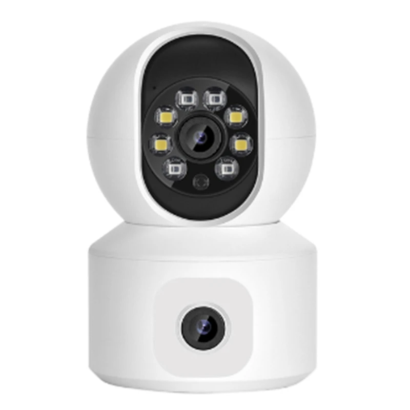 4mp Wifi Camera Dubbele Schermen Bewegingsdetectie Tweeweg Audio Binnen 4mp Mini Ptz Beveiliging Ip Camera Babyfoon