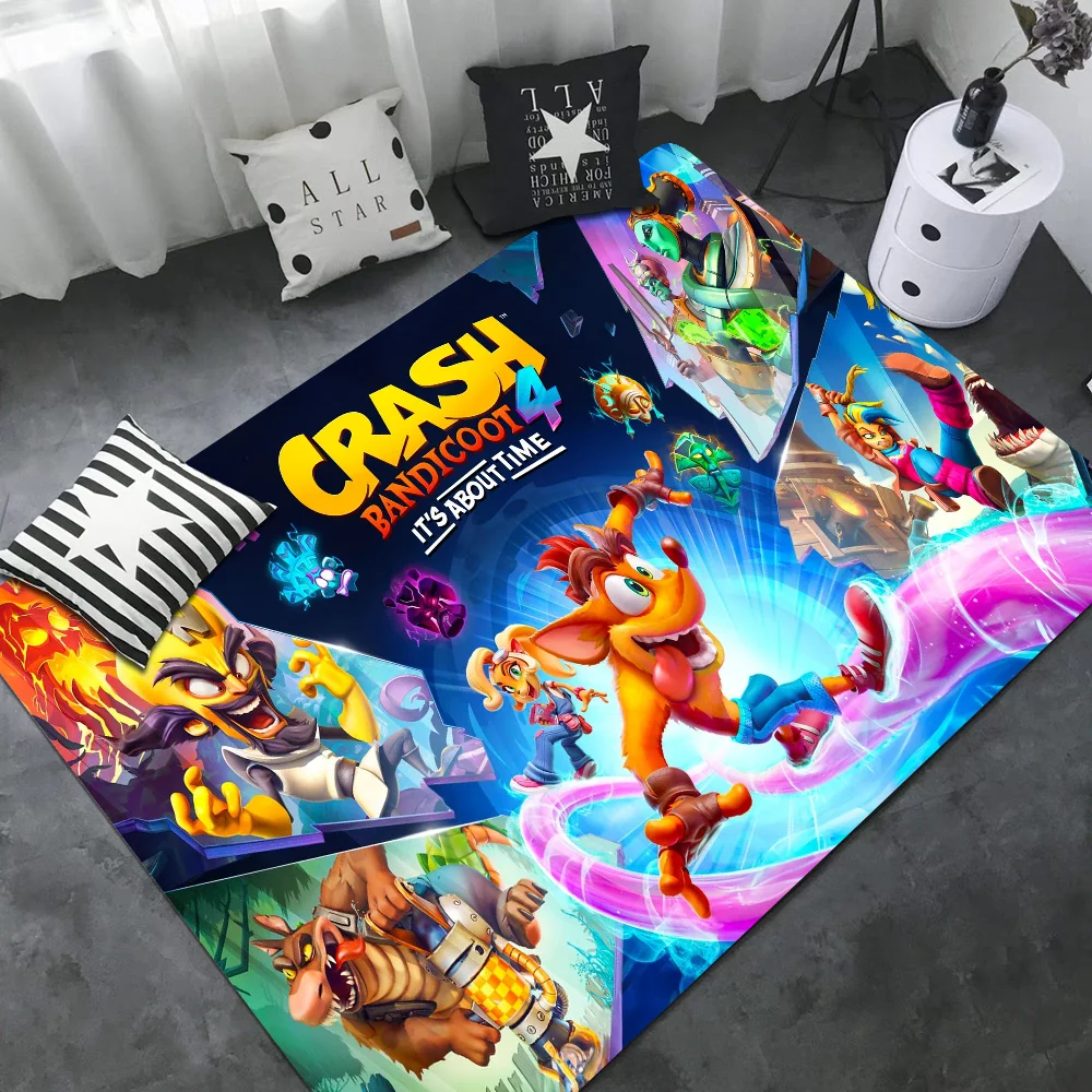 Game Crash-Bandicoot Hallway Carpet Non-Slip Laundry Room Mat Laundry Decor Balcony Child Living Room Bedside Area Rugs