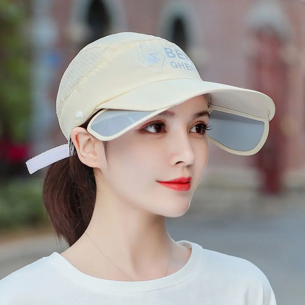 Protective Shield Women Sun Protection Cap Breathable UV Protection Sunscreen Ice Silk Cap Dust-proof Summer Outdoor Sports Hat