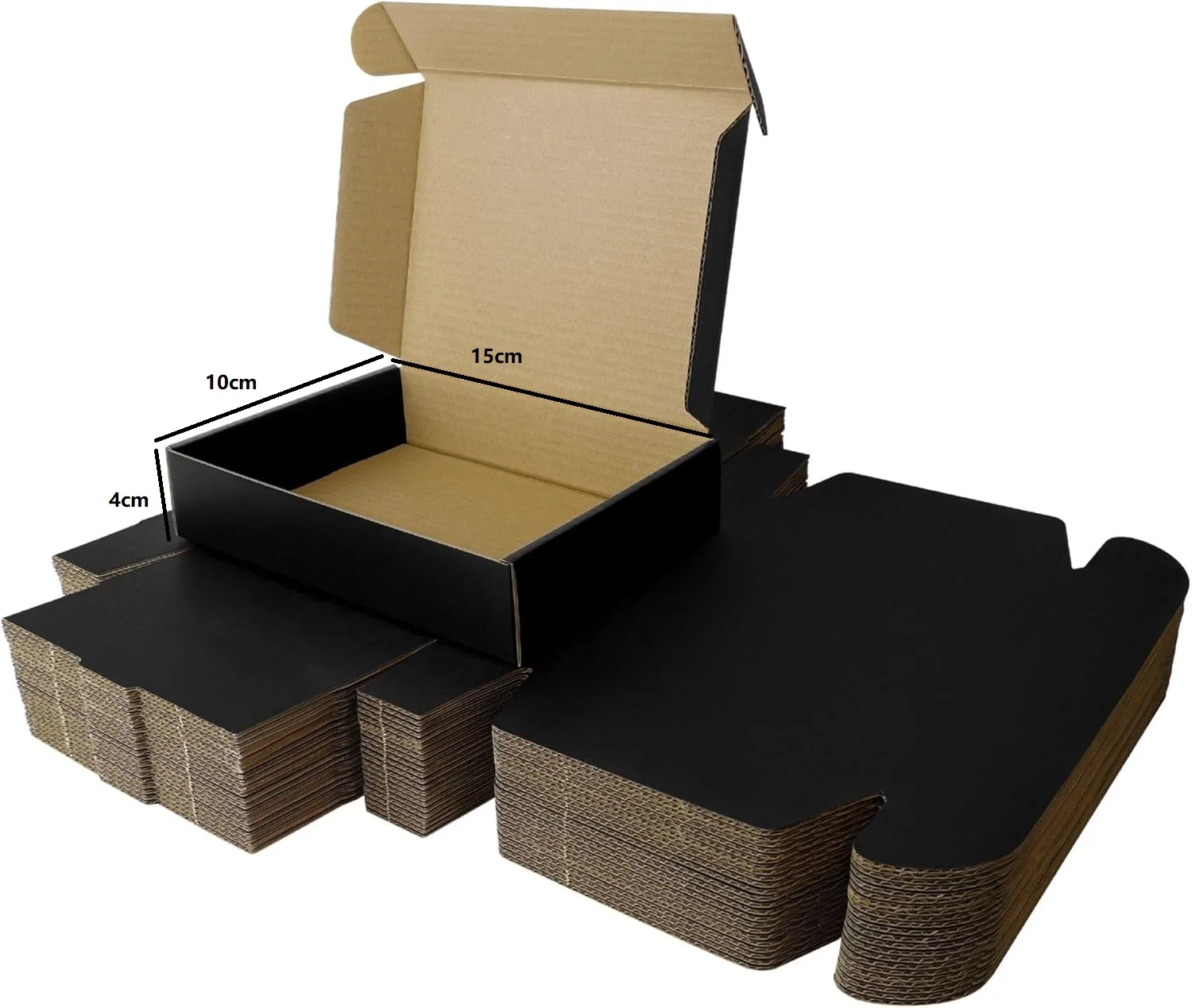 10 Versandkartons Schwarze Wellpappe-Schachteln Schwarze Geschenkbox für Verpackung Kleinunternehmen Umzug Versand und Lagerung – Detail 2