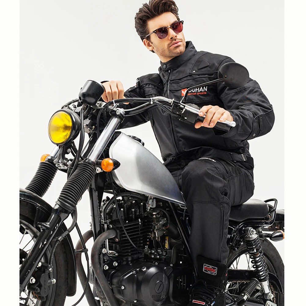 

DUHAN зимняя ветрозащитная мотоциклетная куртка мотоциклетные брюки мужская черная мотоциклетная одежда износостойкая бронежилет мото одежда