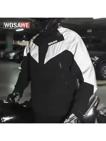 Wosawe jaqueta de motocicleta masculina solta noite corrida reflexiva esportes ginásio jogging casaco ao ar livre roupas respiráveis