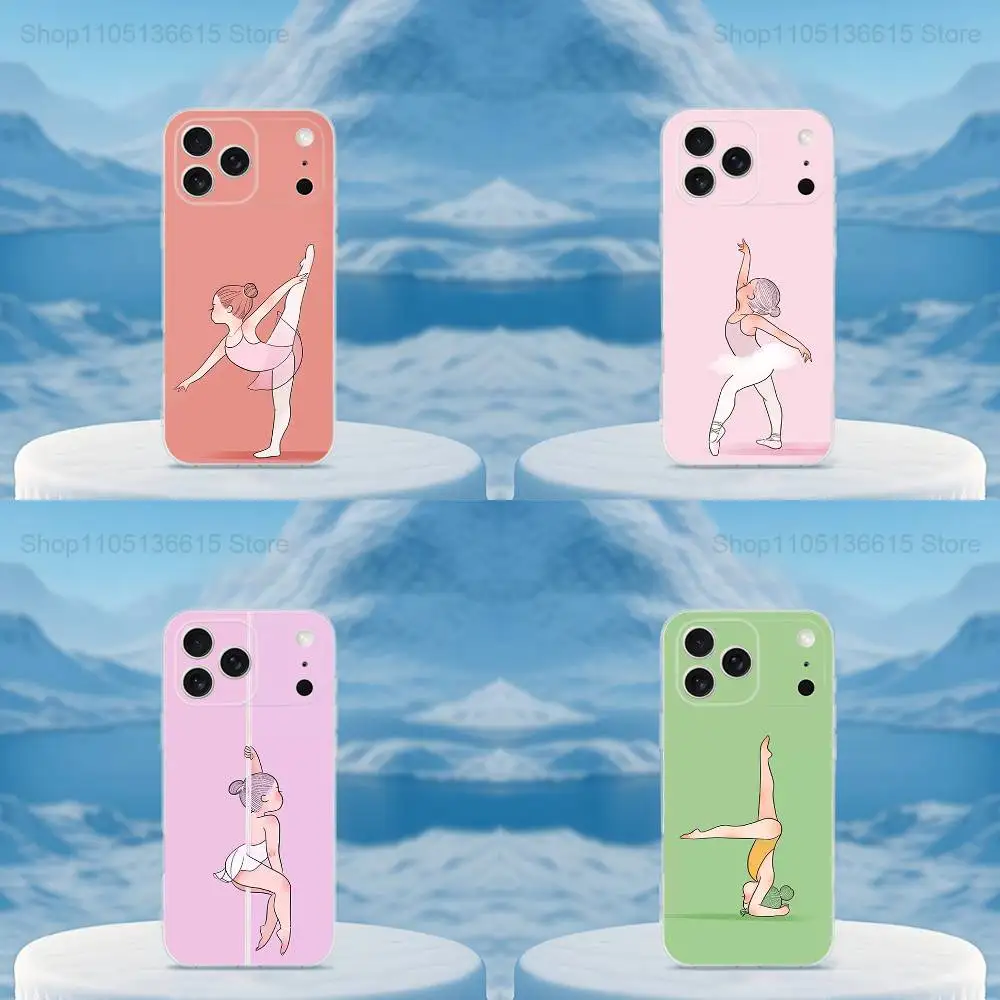 

Ballet Art Girl Cute Phone Case For iPhone 16,15,14,13,12,11,17 Pro,Max,Plus,X,XS,XR,SE,Mini Transparent Soft Cover