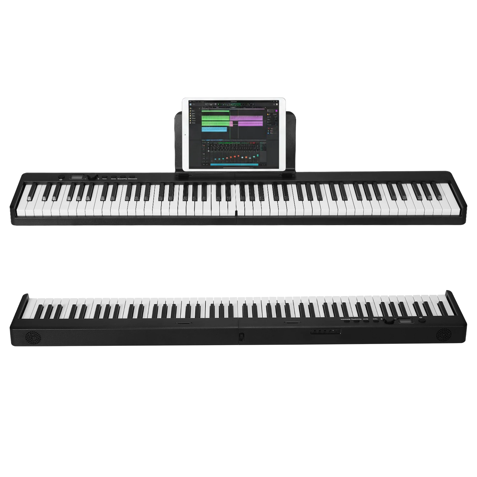 

88-клавишная складная клавиатура-пианино с педалью сустейна, подставкой для нот и чехлом для переноски, электронное пианино, подходит для взрослых и детей.