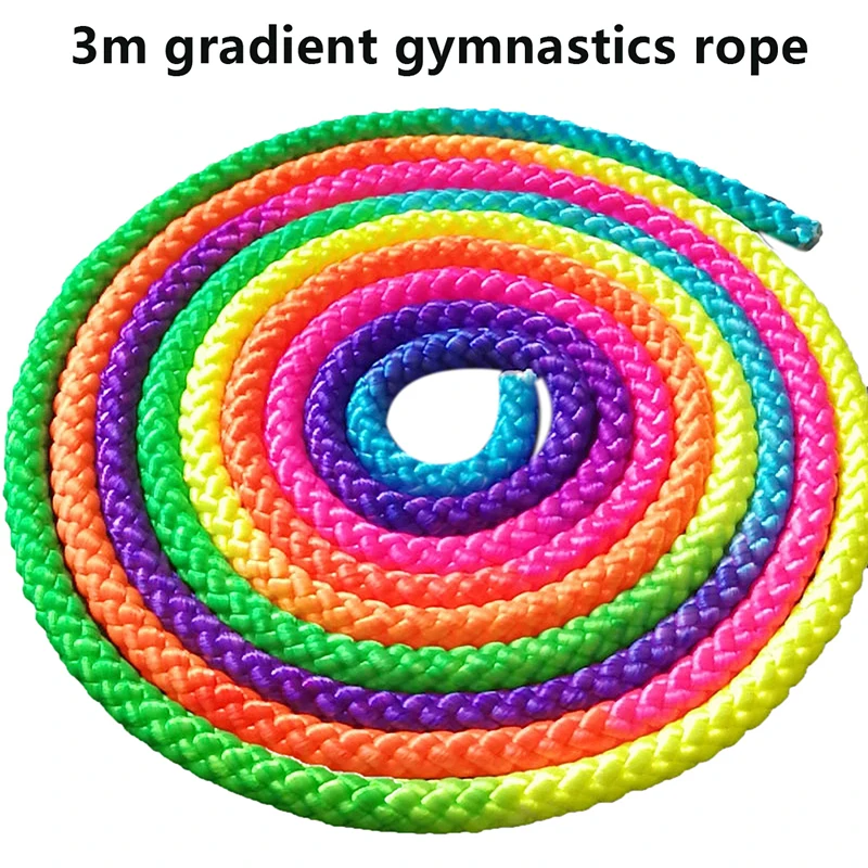 Sports Gym Rainbow Color Rhythmic Gymnastics Rope Solid Competition Arts Training Ropes