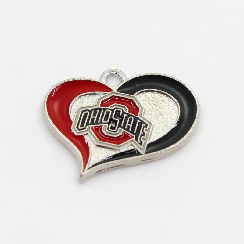 Enamel Hearts American university 12pcs/lot G Sport Charm Dangle Charms Diy Jewelry Accessory Bracelet Hanging Charms