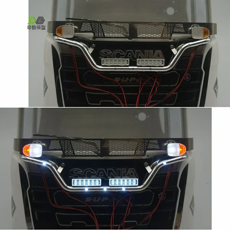 770S LED Mid-Grid Aluminium Stange Licht für 1/14 Tamiya RC Lkw Anhänger Kipper Scania 56371 56323 Auto Diy Teile