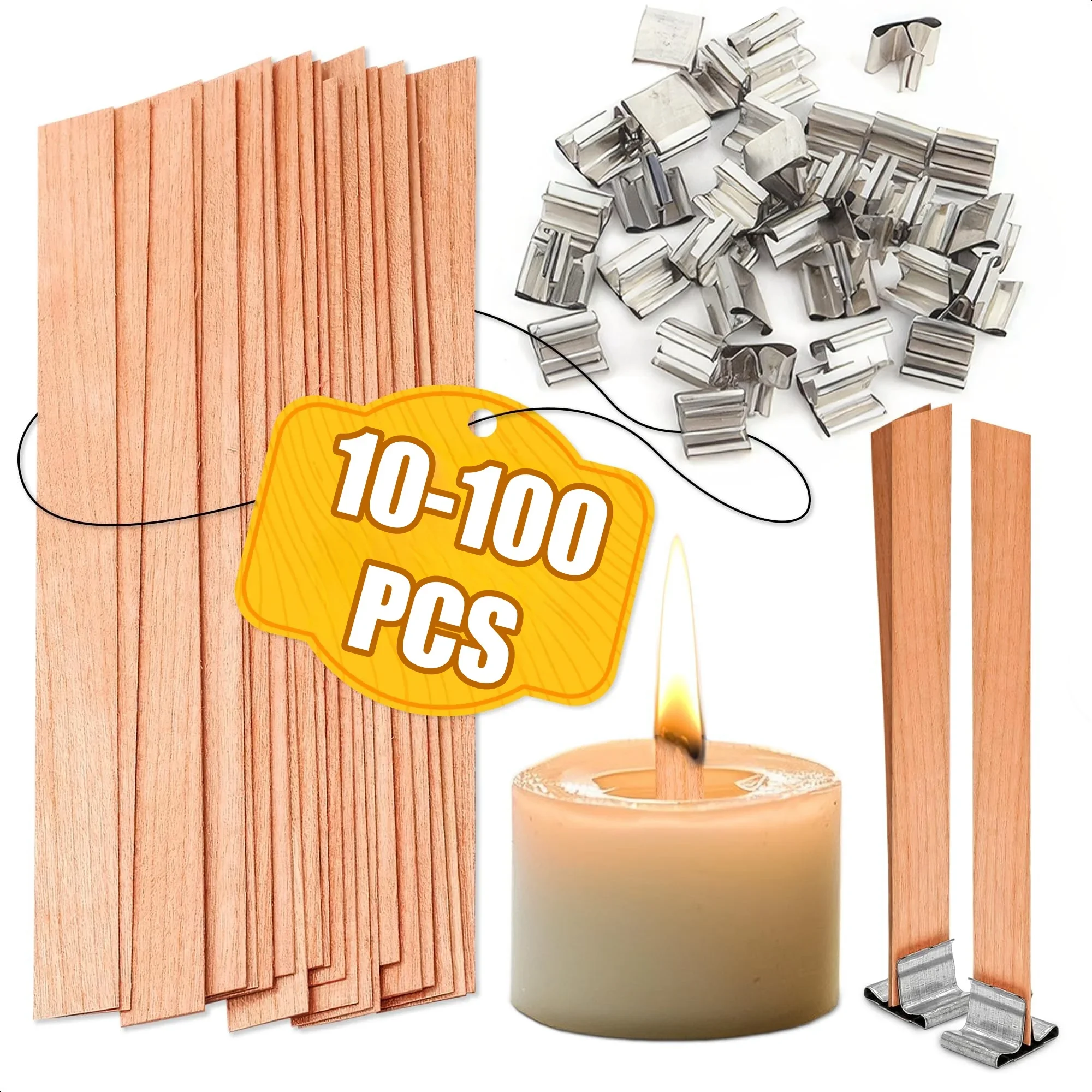 

Handmade Soy Wax Candle Wooden Wick DIY Aromatherapy Candle Single Direction Wick Paraffin Wax Candle Crafting Guide
