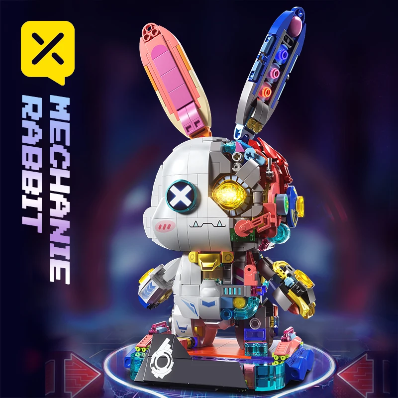 Mechanical Rabbit Building Blocks - Chinese "Rabbit Breaks The Future" Creative Assembled Puzzle Toy Unique Gift for Kids Adults