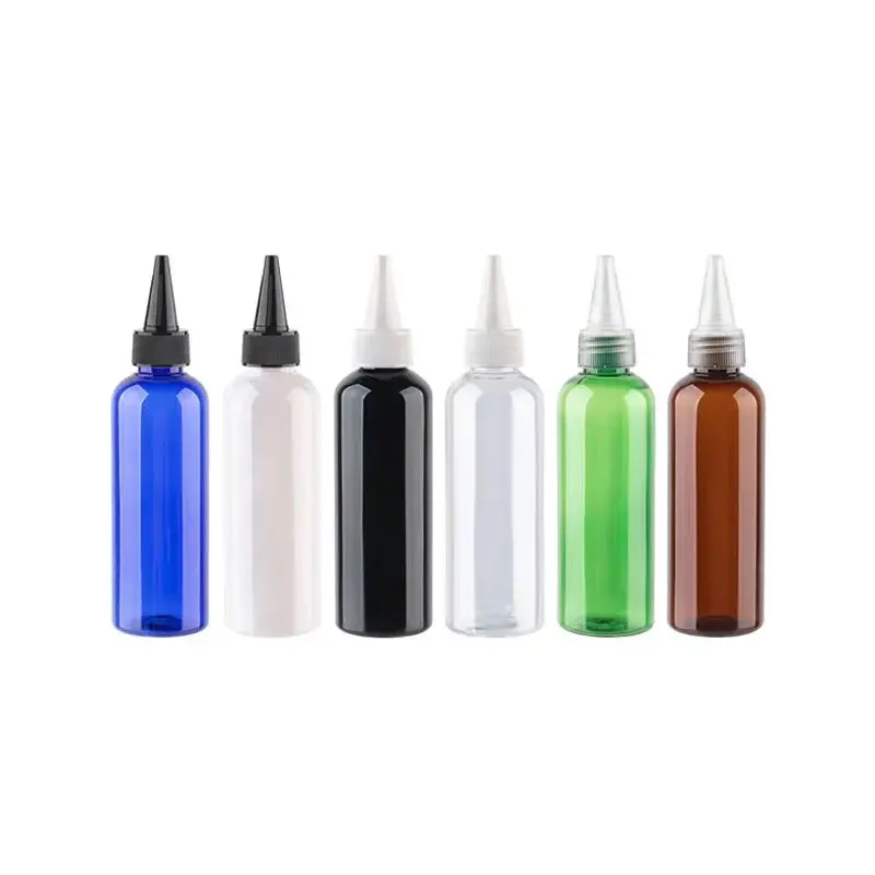 

30pcs 30ml 50ml 60ml 100ml Empty Round Pointed Mouth E Liquid Plastic Bottles Container Cosmetic Oil Lotion With Screw Cap