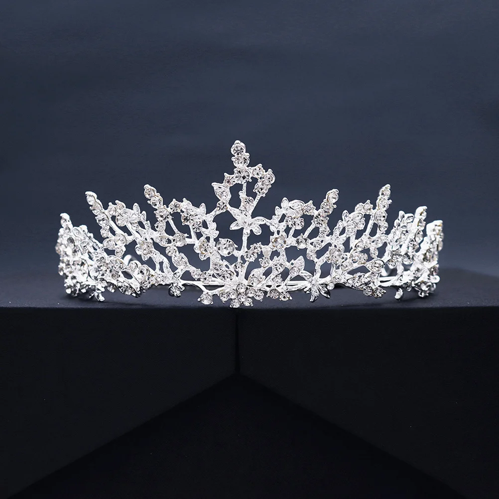 

1Pcs Silver Rhinestone Hair Hoops Bride Headband Alloy Crown Wedding Hair Band Women Party Headwear Bride Headband