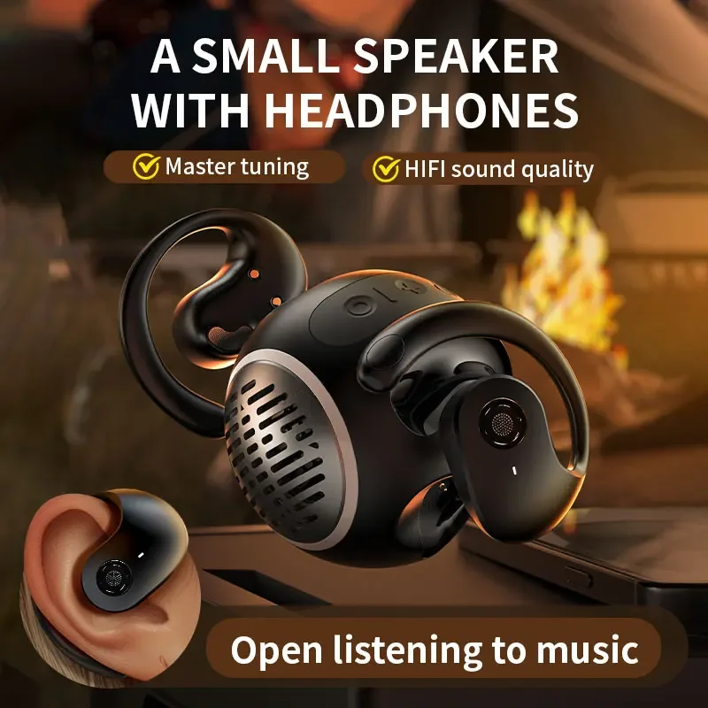 Llnuyoah 2 in 1Open Ear Kopfhörer 2024 neu, Subwoofer Lautsprecher Sport Ohrhörer echte drahtlose Ohrhörer Bluetooth 5,3 Headsets LX-08