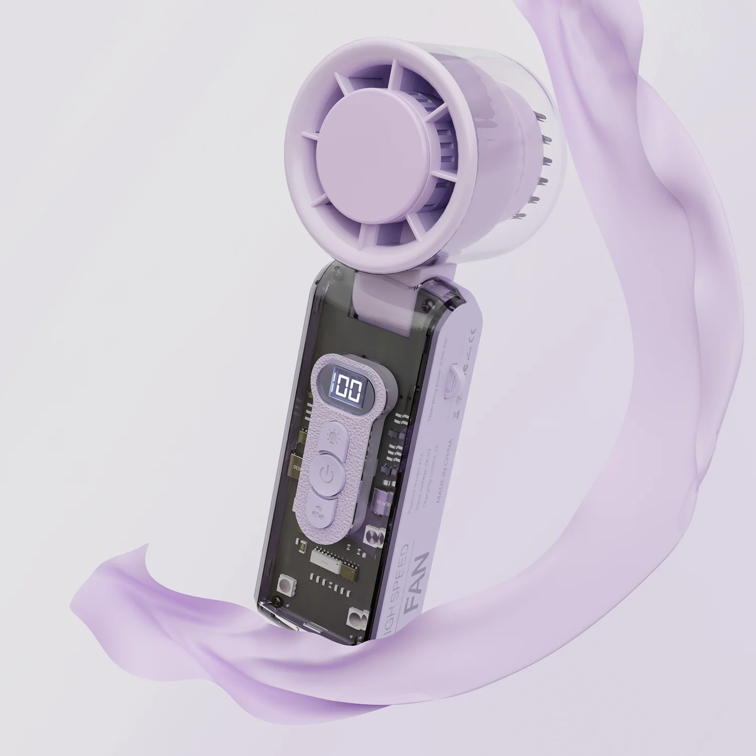 

Suitable forDigital Display 100-speed Folding Mini Fan Charging Turbine Violent Fan Small Desktop Handheld Fan