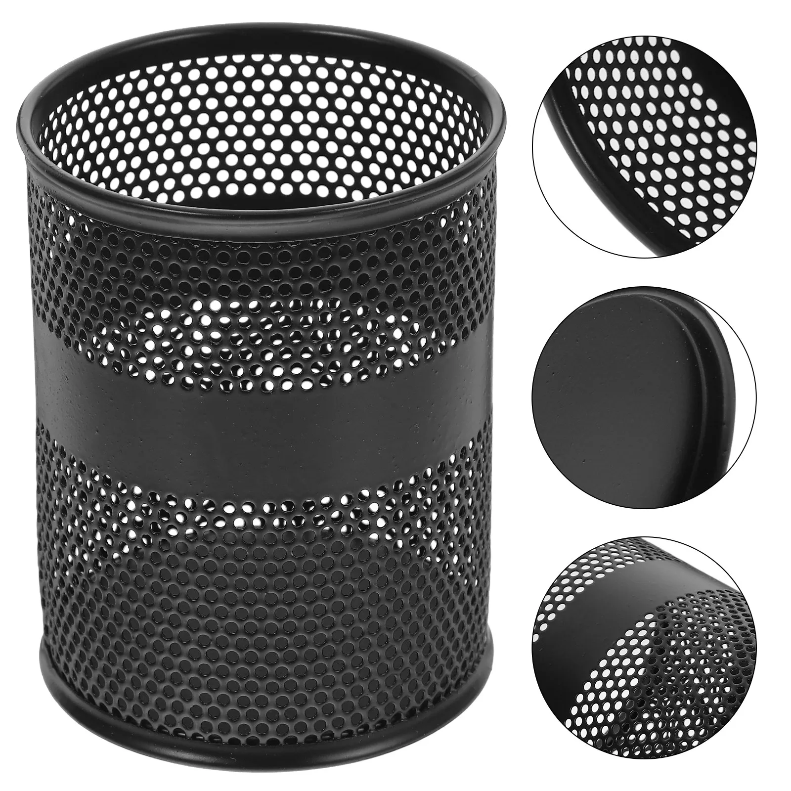 Smooth Surface Metal Mesh Pen Holder for Desk Desktop Organizer Sturdy Wear Resistant Stable Base Office Study School Library