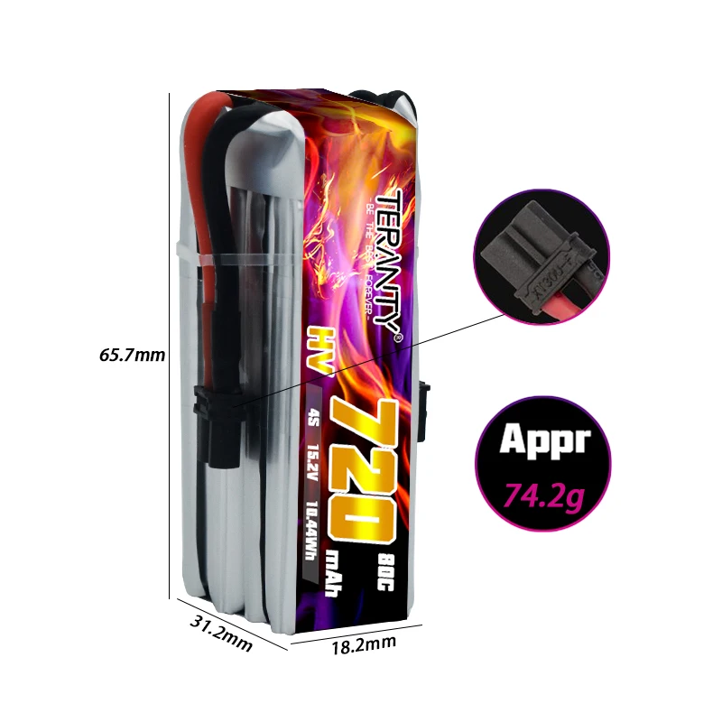 3Pcs/Set TERANTY 1S/2S/3S/4S/6S HV Lipo Battery 720mAh 180C With XT30 For Emax Tinyhawk King Kong Ldarc TINY7 FPV Drone