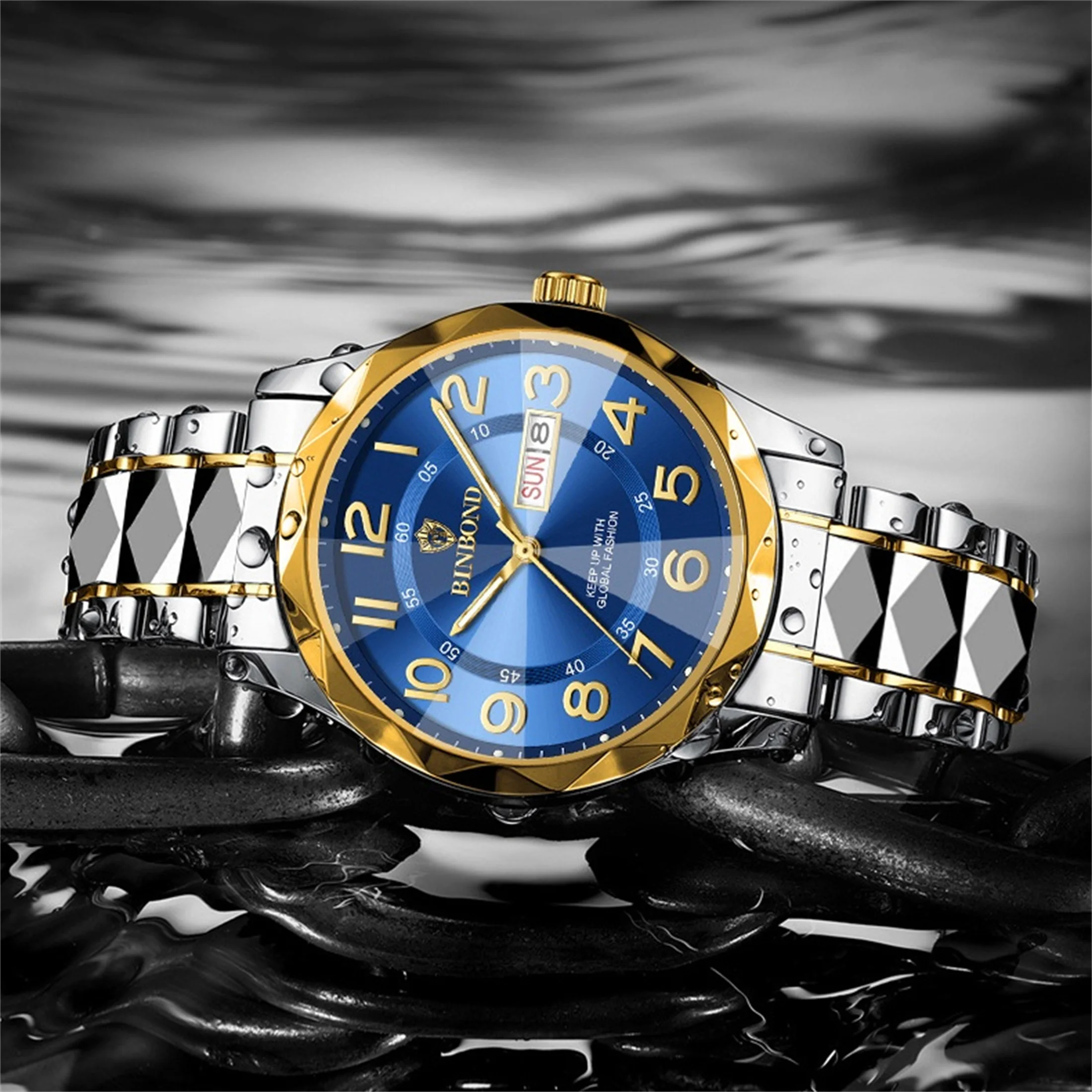 Luxury Men Watches Business Top Brand Man Wristwatch Waterproof Luminous Date Week Quartz Men\'s Watch High Quality+Box 5663