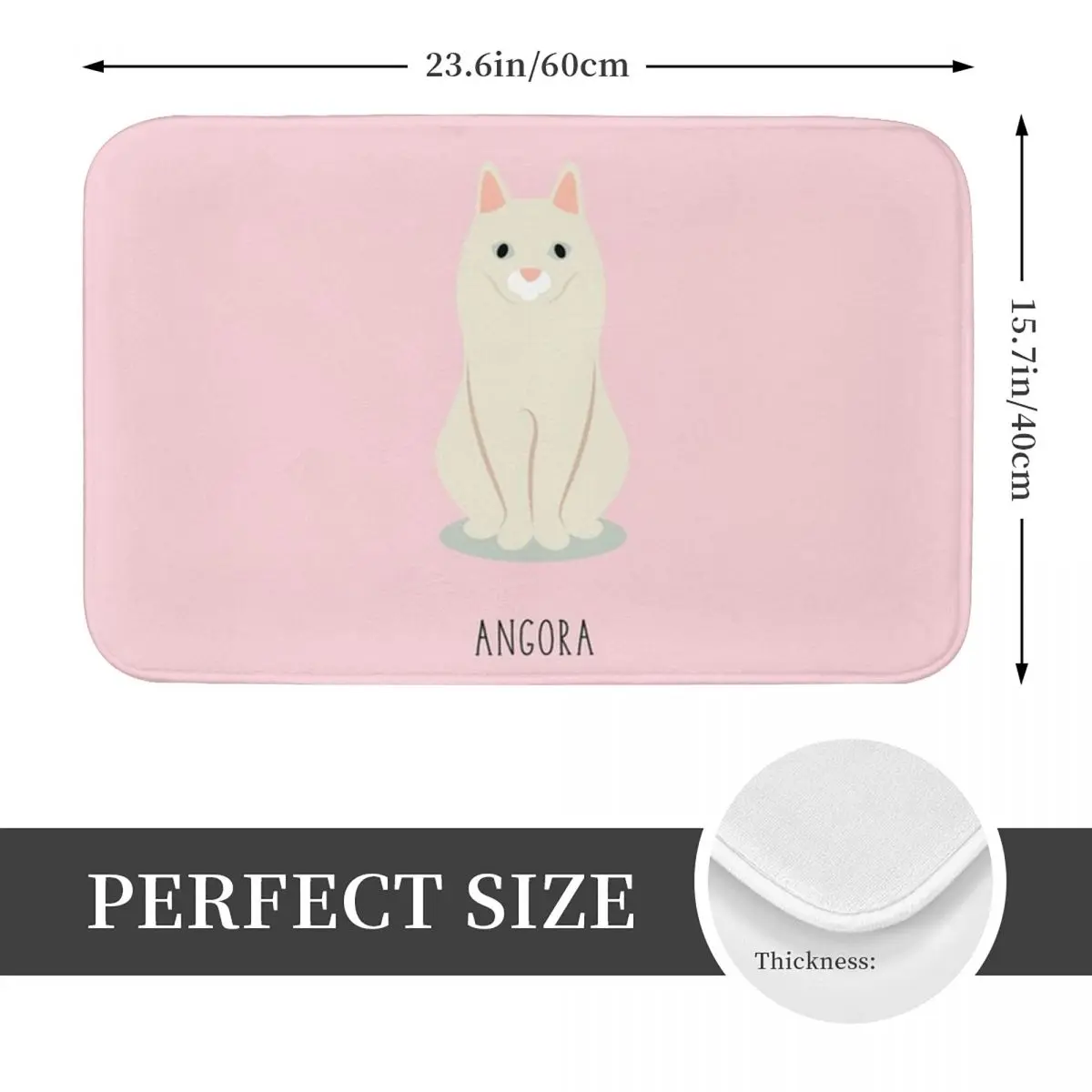 Angora Cat Cat Breeds Doormat Anti-skid Super Absorbent Bathroom Floor Mats Home Entrance Rugs Kitchen Bedroom Carpet Footpad