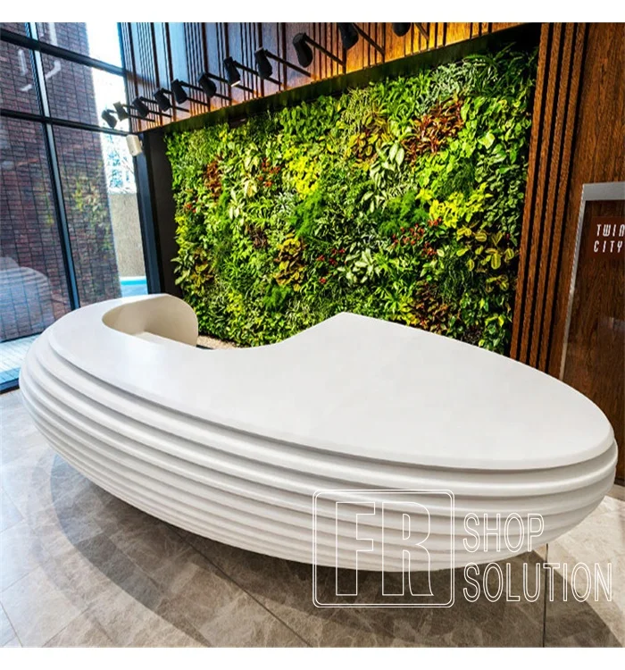 

Customized.Modern Beauty Salon Reception Desk White Reception Table Office Reception Salon Front Desk