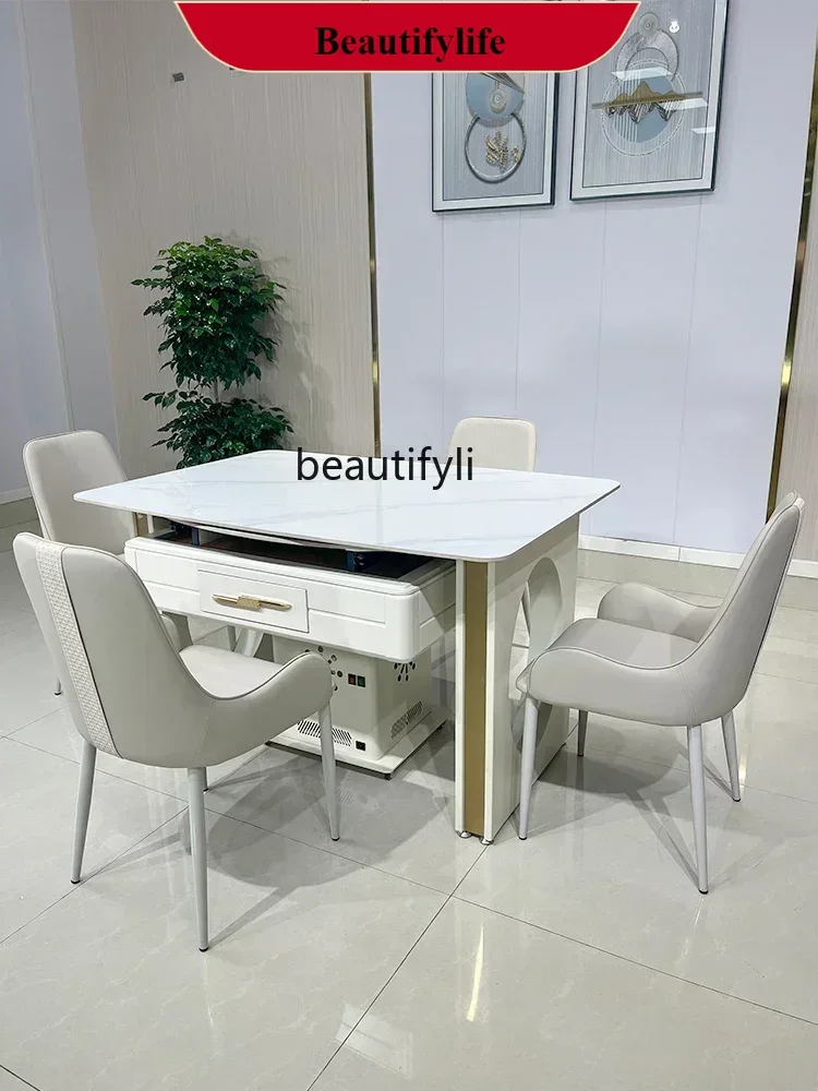 

G1218 newIsland lift mahjong table dining table automatic mahjong machine integrated multi-functional solid wood folding