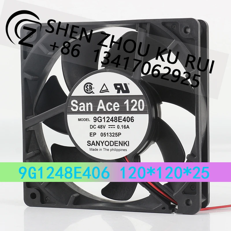 

Original Japanese Sanyo 5V 12V 24V DC48V 0.16A AC4.5V 12025 120x120x25mm 12CM dual-wire inverter with low noise 9G1248E406 co