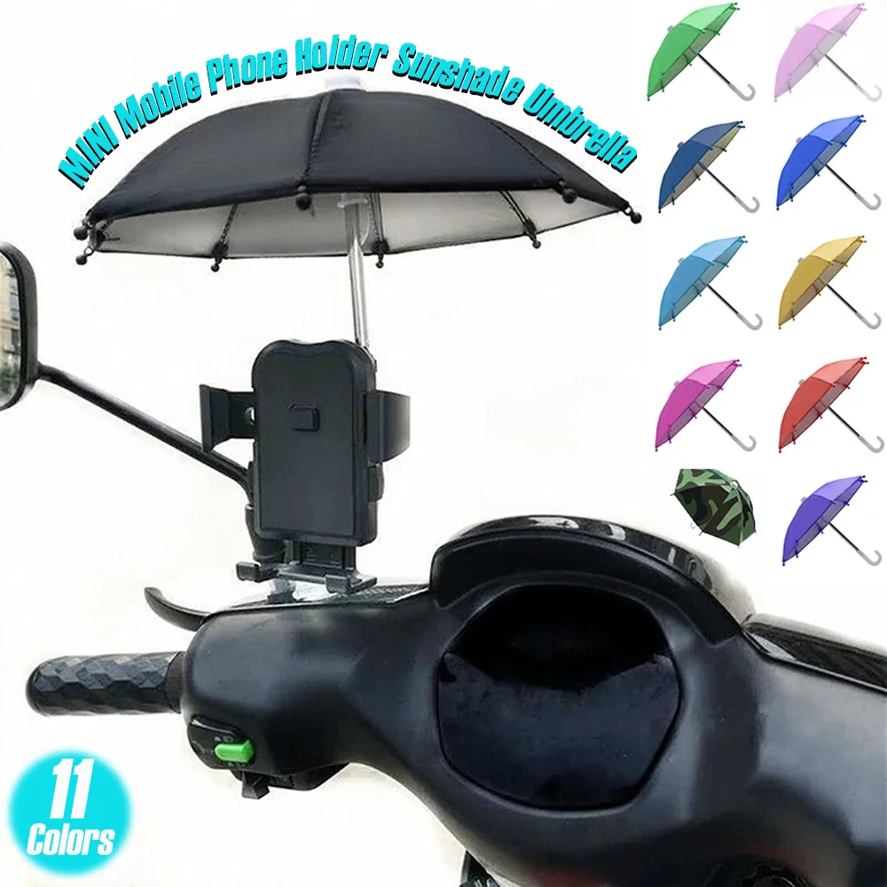 

Universal Motorcycle Mobile Phone Holder Sunshade Umbrella Waterproof Polyester Mini Umbrella Decoration Accessories