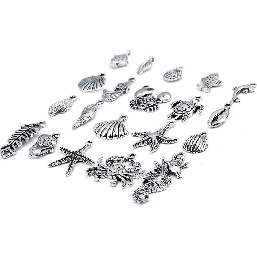 

30 Pcs Alloy Sea Animal Conch Pendants Vintage DIY Jewelry Accessories Hanging naments Earring Gifts Bracelet Necklace