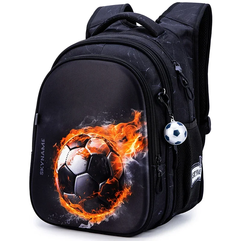 

1-3 grade 3D Football black School Backpack Waterproof Orthopedic Boys Primary Schoolbags Children School bags Mochila Escolar