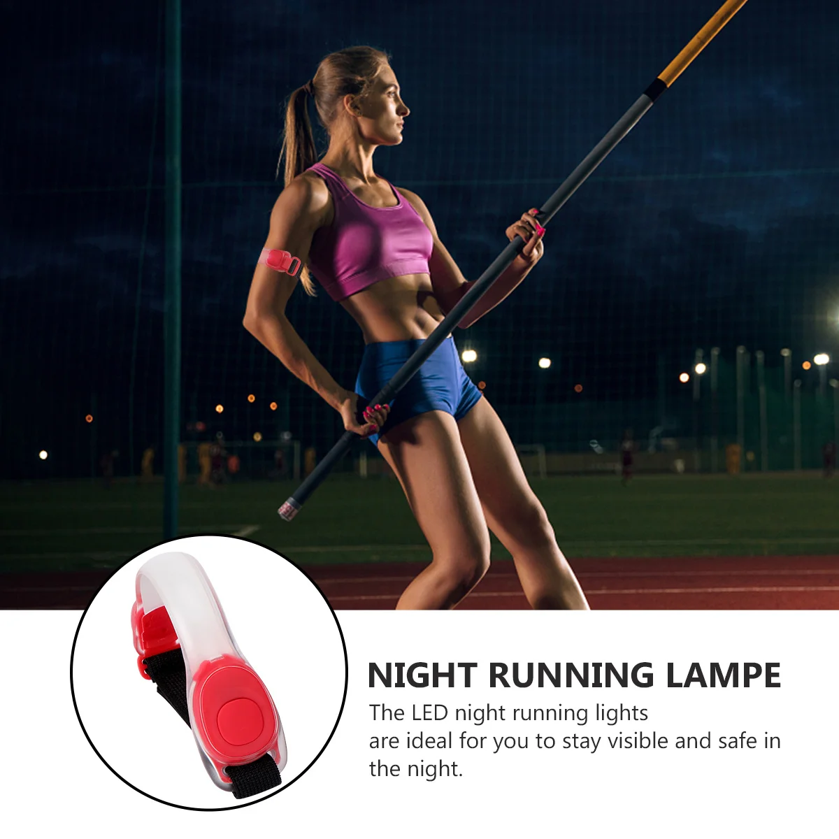 ไฟวิ่ง LED 2 ชิ้น สำหรับกีฬากลางคืน เพิ่มความปลอดภัยในการมองเห็น ติดแขนขา ทนทาน พกพาสะดวก สว่าง ใช้งานได้ยาวนาน อุปกรณ์สำหรับกิจกรรมกลางแจ้ง