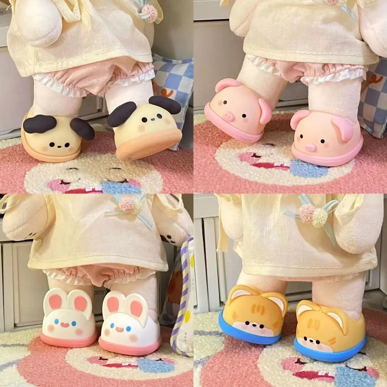 

Kawaii Fashion 20cm Doll Accessories Dog Rabbit Bear Shoes For Cotton Plush Doll Shoes DIY Children Game Christmas Present