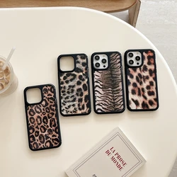 Retro Leopard Print Series Shockproof Protective Phone Cover Case for iPhone 16 15 14 13 12 11 Pro Max 7 8 Plus Mini Xs max XR X