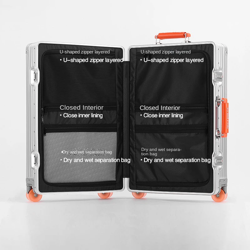 Bunnyfly 20/24/28 بوصة حقيبة سفر جميع الألومنيوم المتداول الأمتعة الصعود صندوق حقيبة تروللي بعجلات تحمل على الأمتعة #4