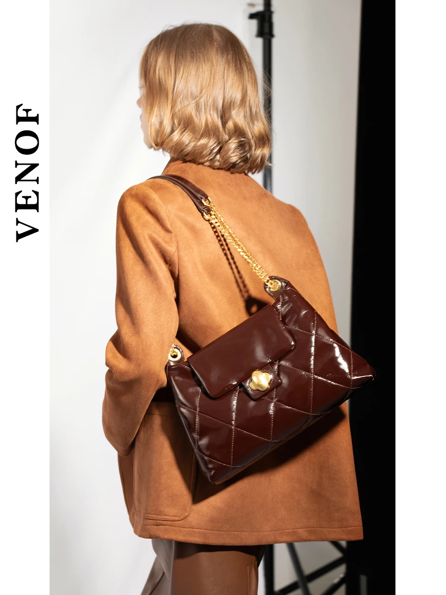 Venof Luxury Chain Bag 100% Soft Cow Leather Original Design High Quality Women Crossbody Bag Office Commuting Shoulder New bag