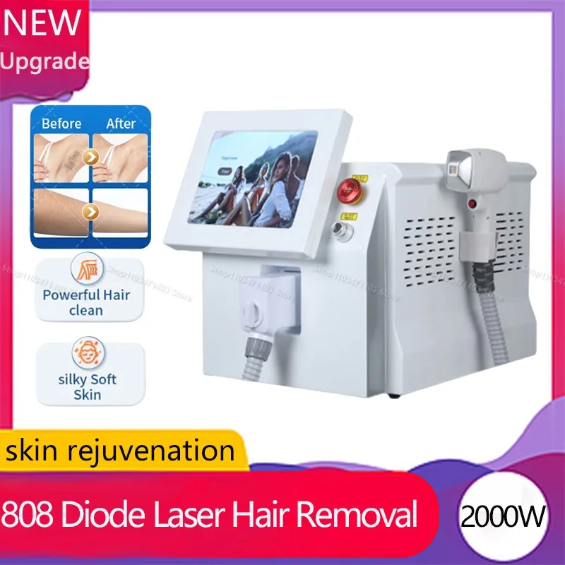 

808 Laser Diode Hair Removal Machine Painless Cooling Epilator Professional Laser Depilator for Woman & Man House Devic