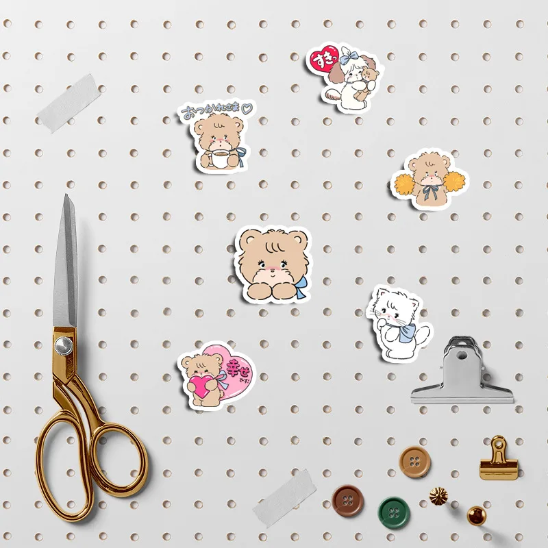 100PCS Kawaii Mikko Kitty Bär Cartoon Aufkleber Ästhetische Scrapbooking Laptop Gepäck Wasserdicht Niedliche Aufkleber für Kinder Mädchen