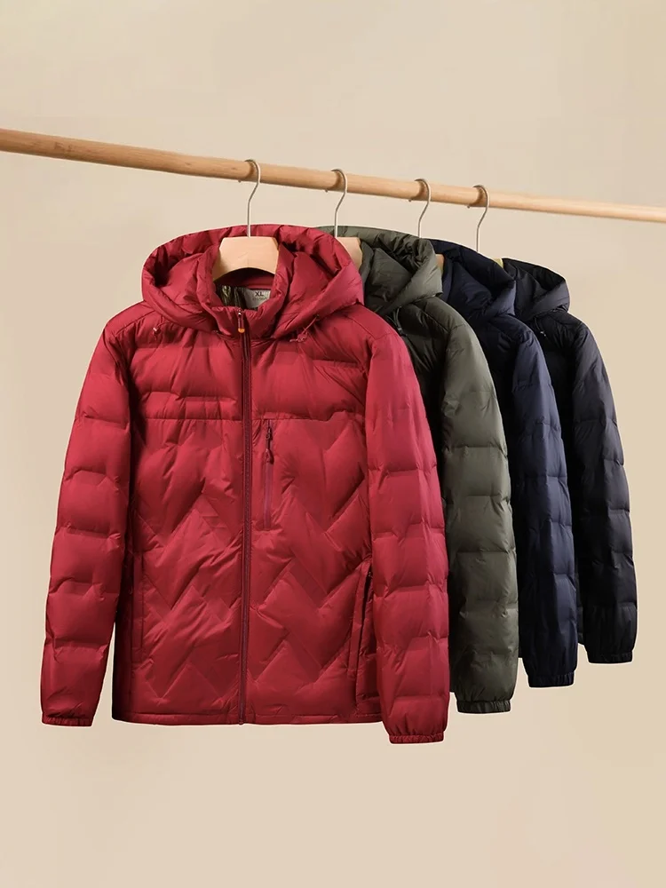 

Detachable Hood White Du down Jaet Men's plus Size Lightweight Casual Winter New Sle Commuter Friendly Polyester Fiber