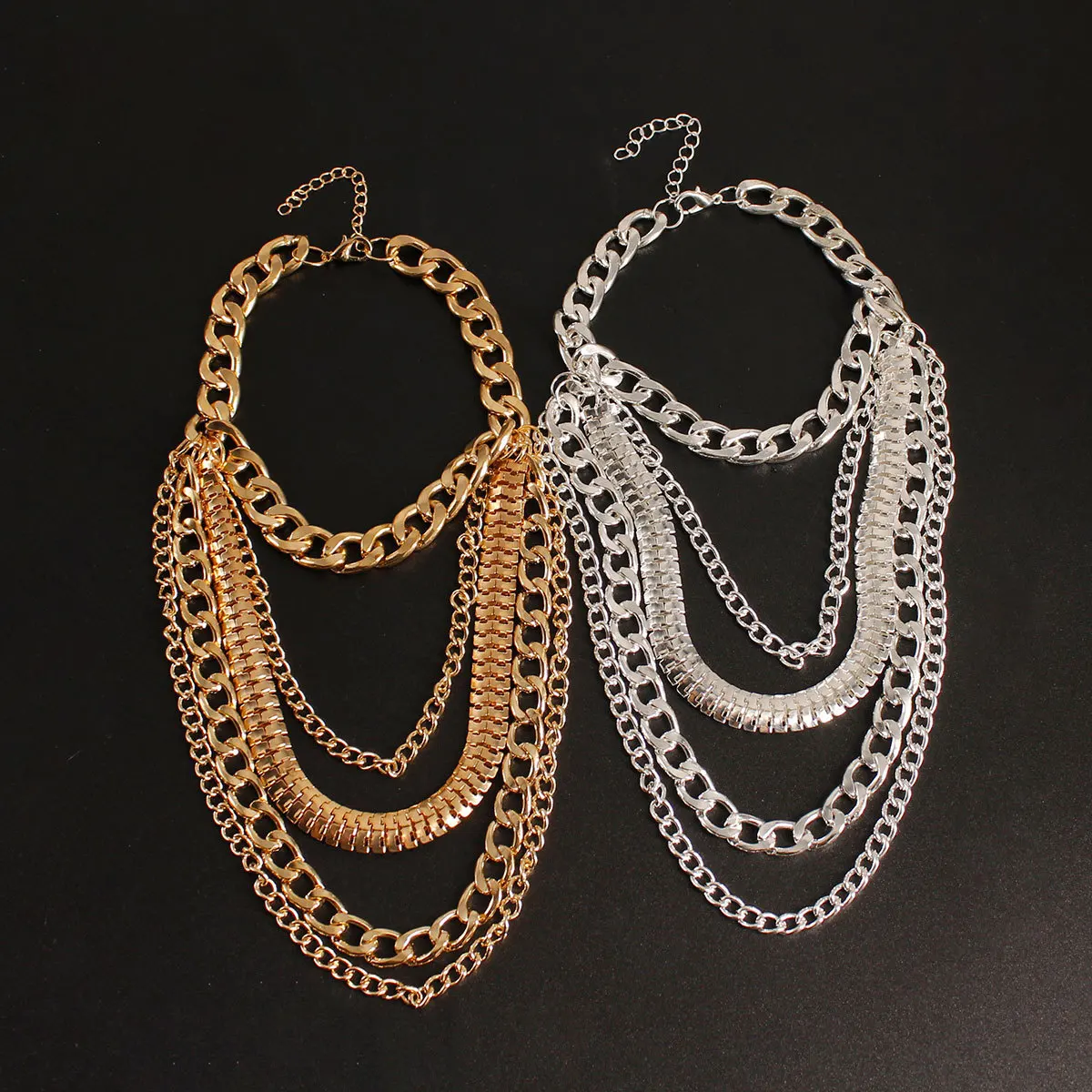Punk Multi-layer Retro Style Hollow Out Alloy Ankle Chain Hip Hop High Heels Women\'s Jewelry