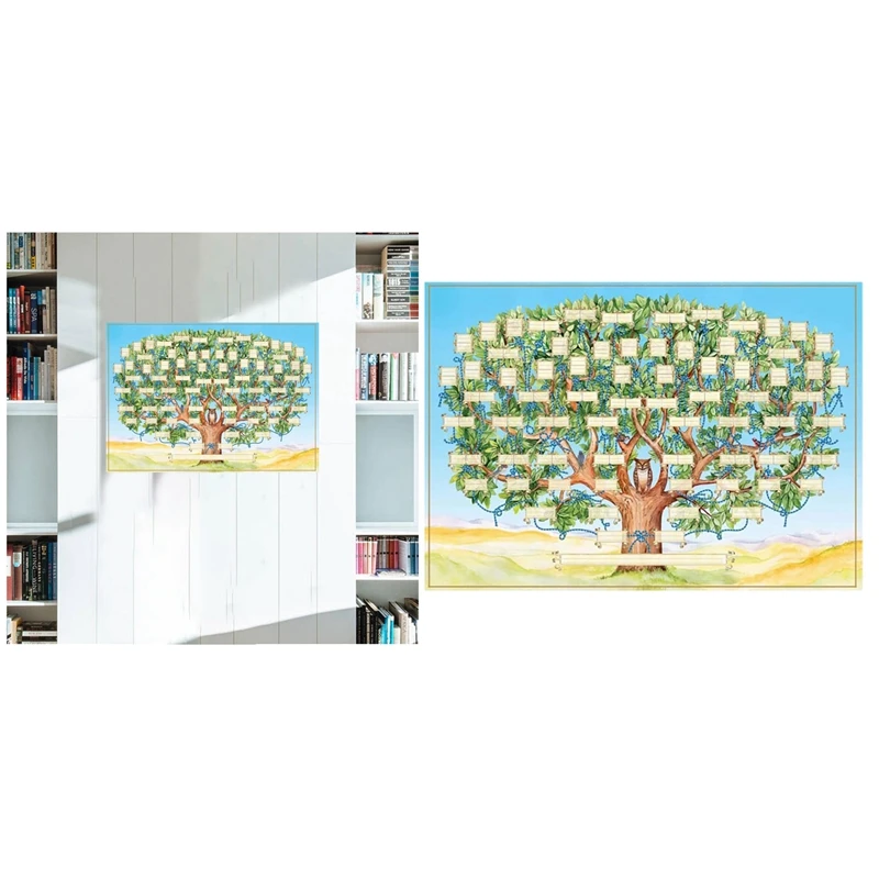 Diagrama de árbol familiar para llenar la pared colgante de generación, gráfico de Historia de Genealogía, progreso, historia familiar, decoración colgante