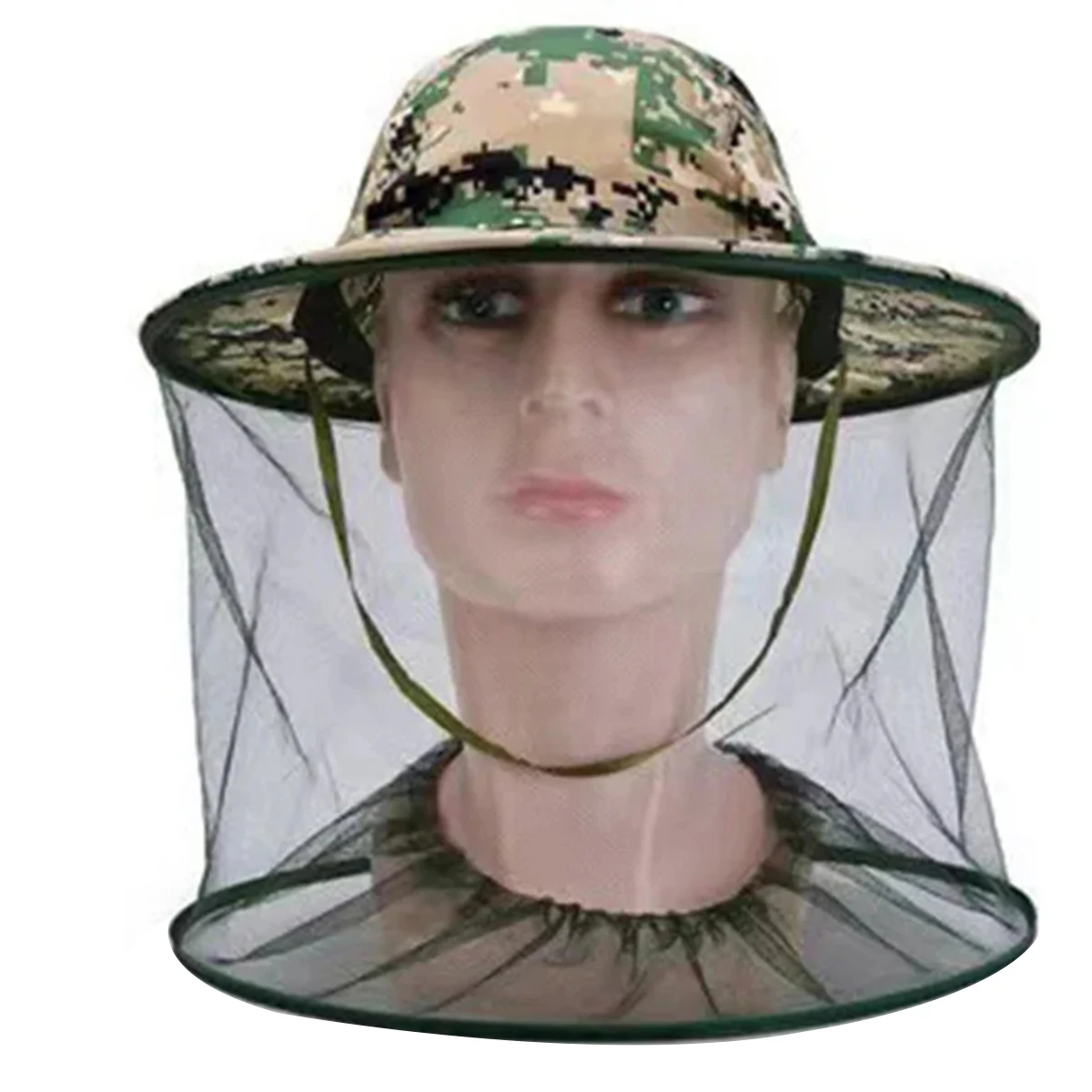 Camouflage Men Fishing Cap Hunting Bee Keeping Mesh Hat Insects Mosquito Prevention Neck Head Cover