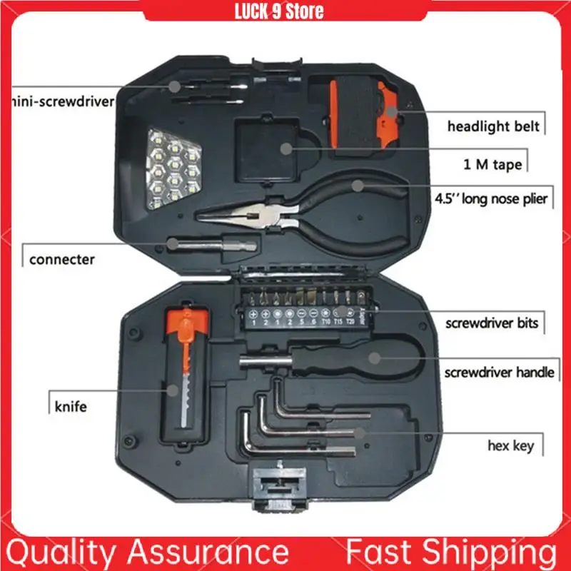 

Tool Combination Kit With Lighting Tool Kit Including Screwdriver Set, Ratchet Handle, Sleeve And Watch Screwdriver