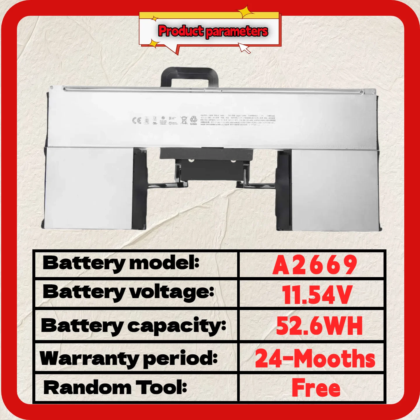 الجملة والتجزئة ❗ ❗ ❗   بطارية كمبيوتر محمول A2669 لجهاز ابل ماك بوك اير 13 بوصة M2 A2681 2022 سنة 661-26150