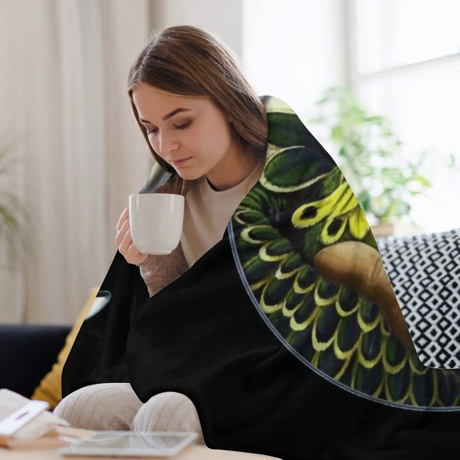 BUDGIE BAND Coperta da tiro essenziale regalo divertente Letti morbidi Bellissime coperte pelose