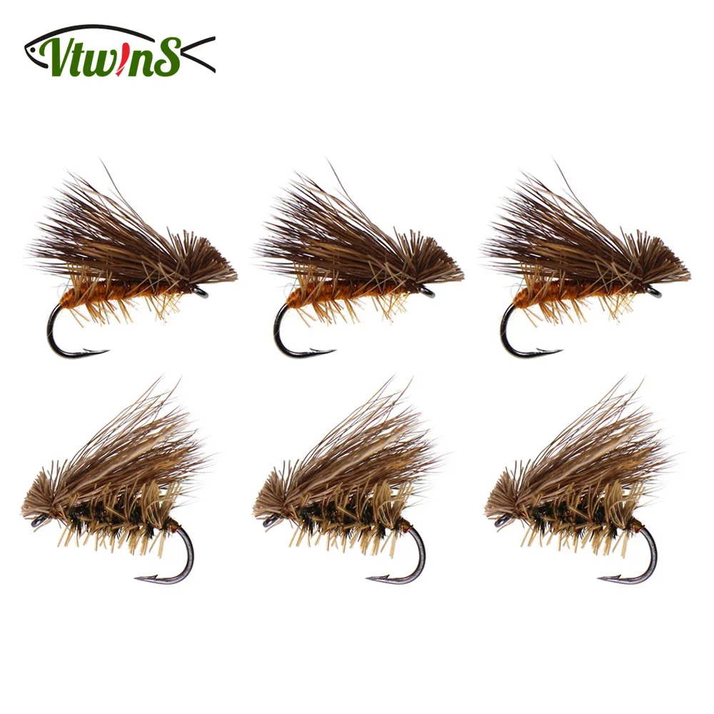 

Vtwins Artificial Insect Bait Lure Elk Hair Caddis Dry Fly Fishing Lures Soft Sea Bass Trout Fishing Fly Floating Bait Accessor