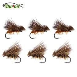 Vtwins Künstliche Insekt Köder Locken Elch Haar Caddis Dry Fly Fishing Lockt Weiche Meer Bass Trout Fishing Fly Schwimm Köder zugriffs