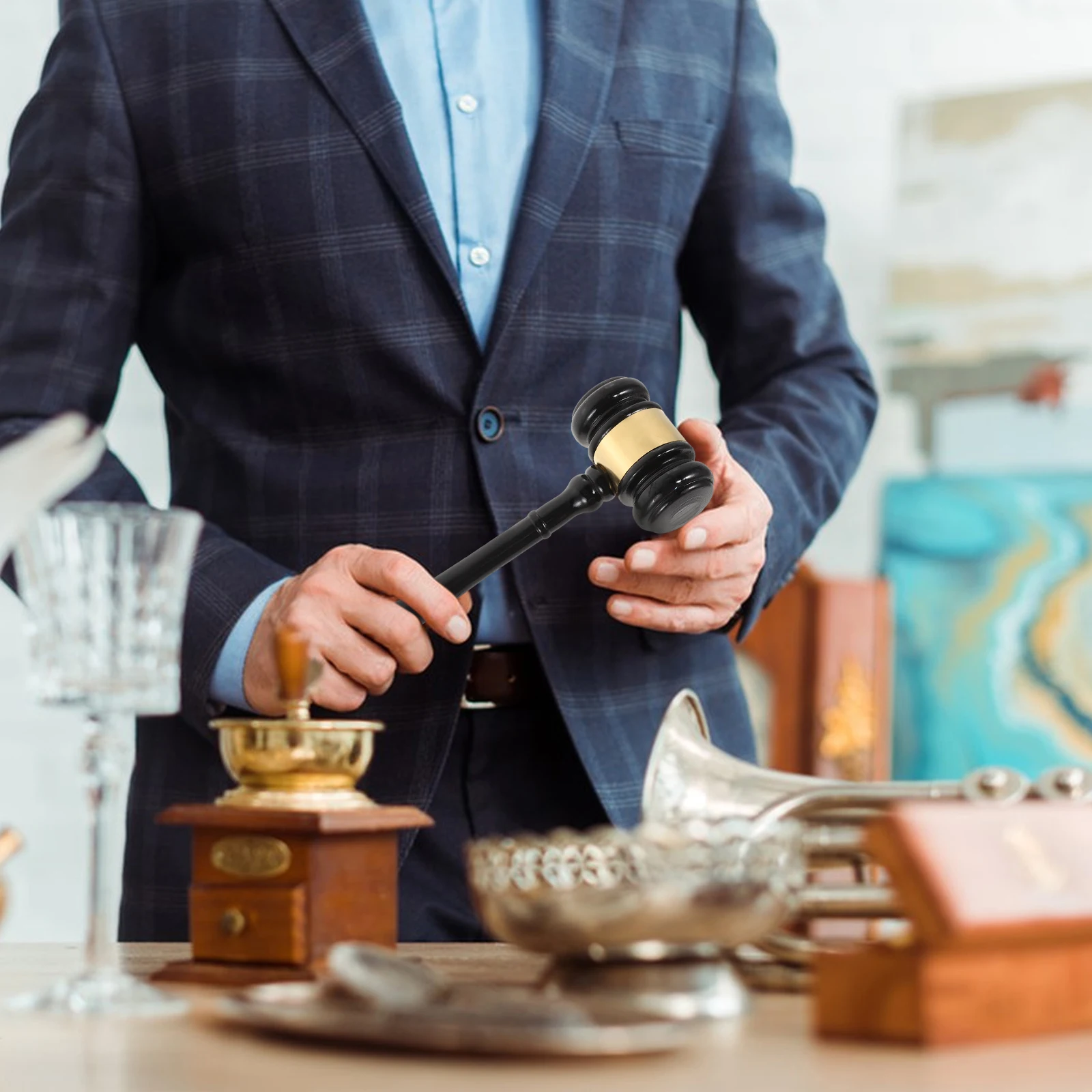 

Wooden Judge Gavel Solid Wood Auction Sale Hammer Portable Comfortable Grip Auctioneer Lawyer Court Hammer Lawyer Gavel