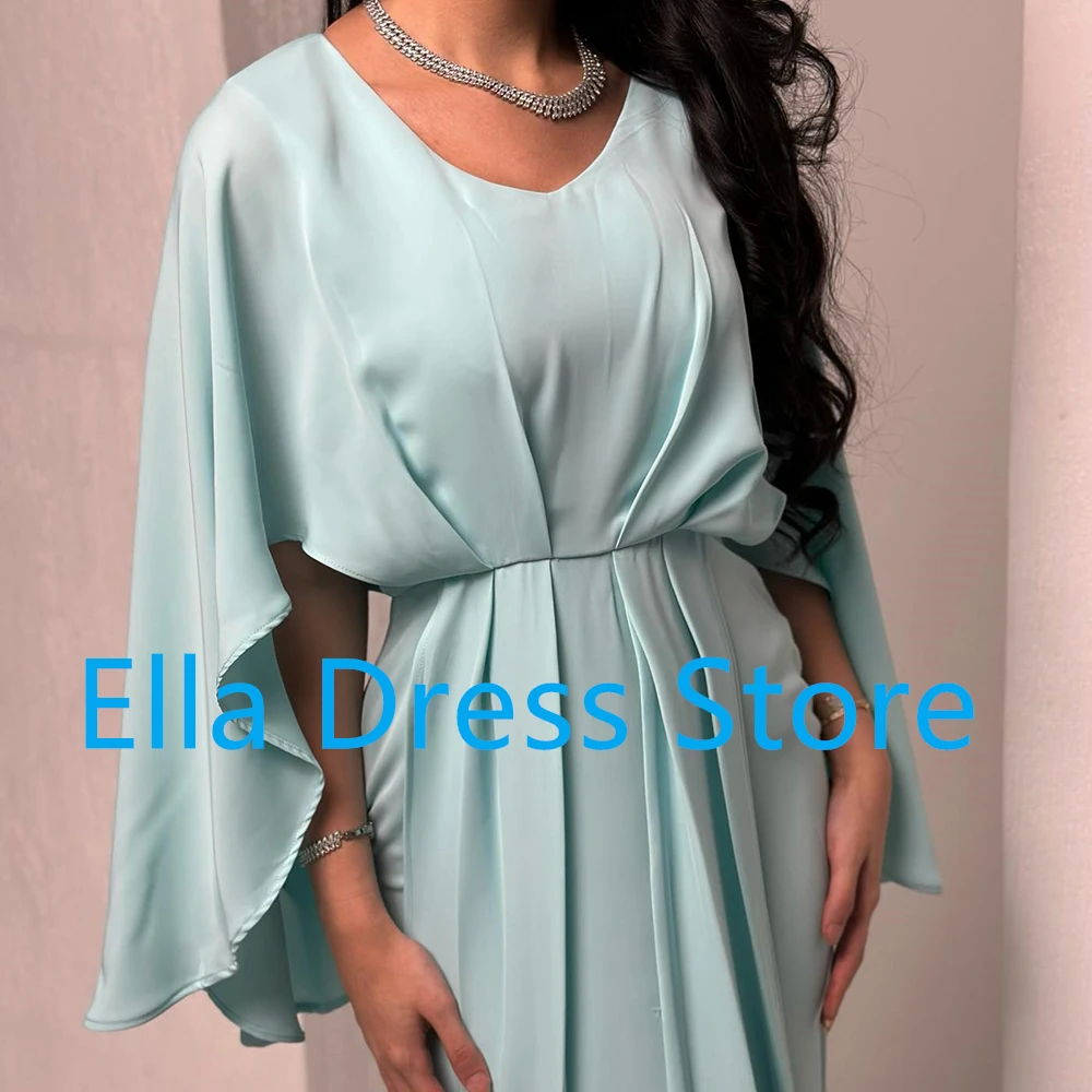 Customized Modern Scoop Jersey Short Sleeves Evening Dress High Quality Straight Ankle Length Celebrity Gowns Robe de soirée