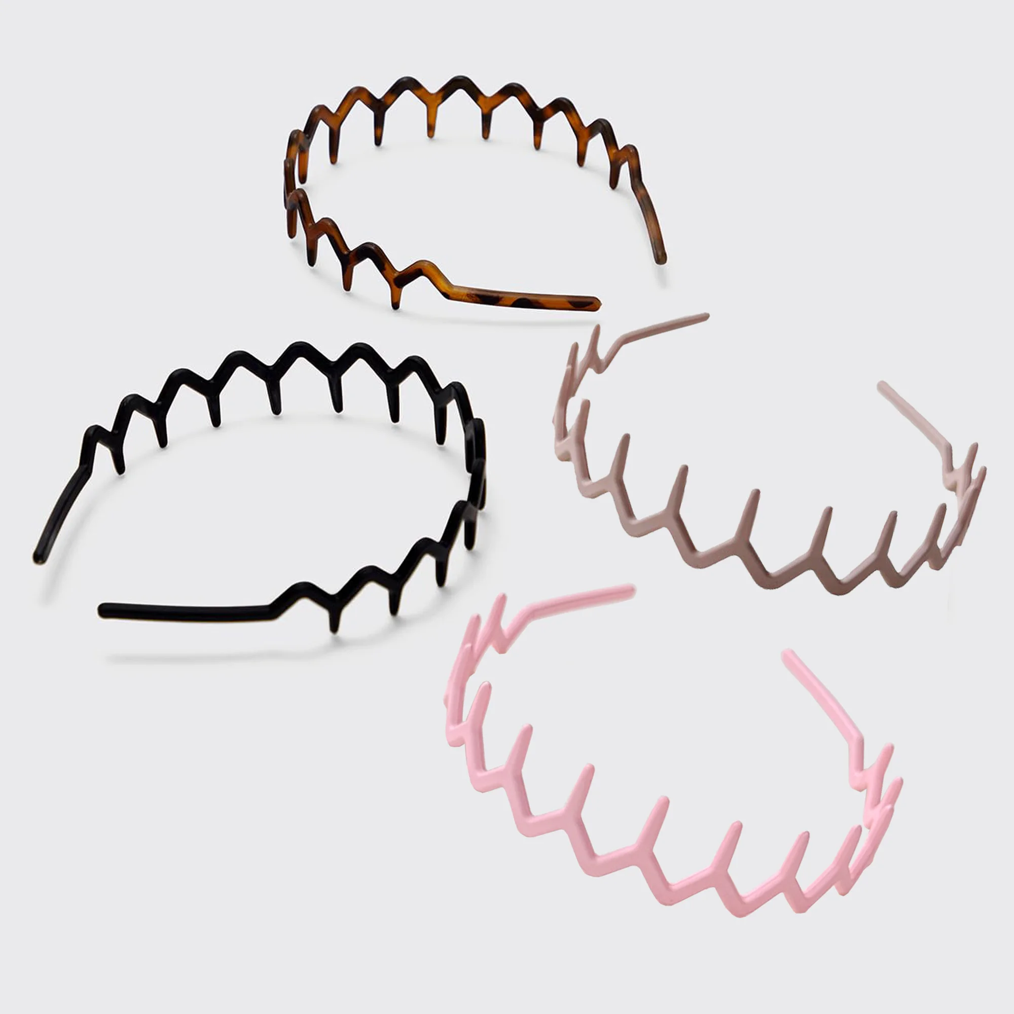 12Pcs Women Face Wash Hairbands with Teeth Leopard Hair Comb Headband Plastic Hair Hoops Hair Bands Headwear Hair Accessories